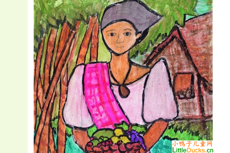 菲律宾儿童绘画作品菲律宾女士