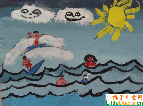 祕鲁儿童画画图片海滩