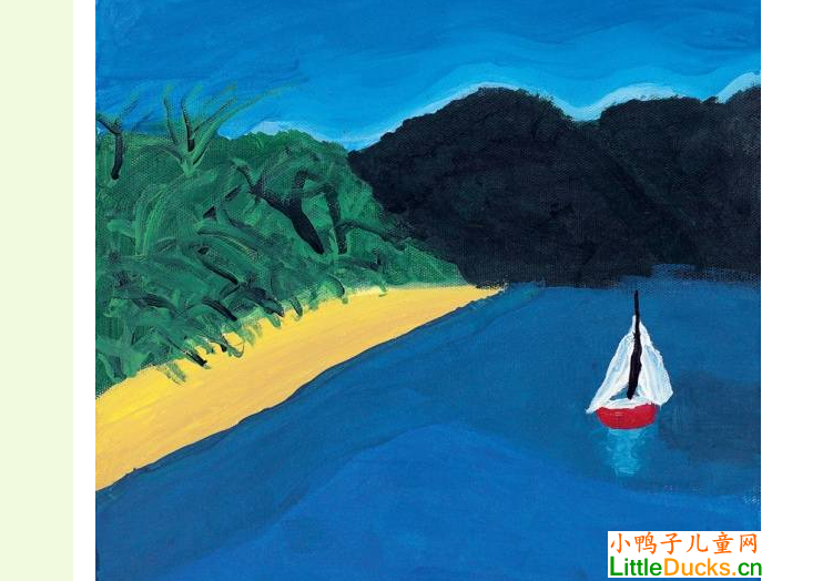 纽西兰儿童画作品欣赏海湾上的船