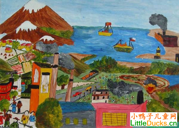 智利儿童画作品欣赏风景
