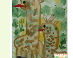 国外儿童画画图片长颈鹿