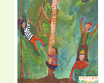 瓜地马拉儿童画画大全爬树