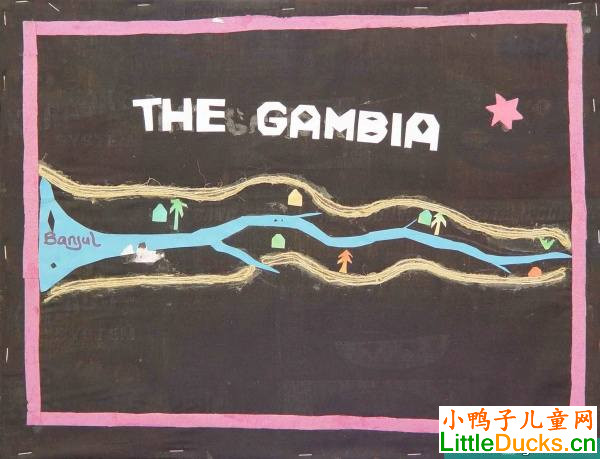 甘比亚儿童绘画作品甘比亚河
