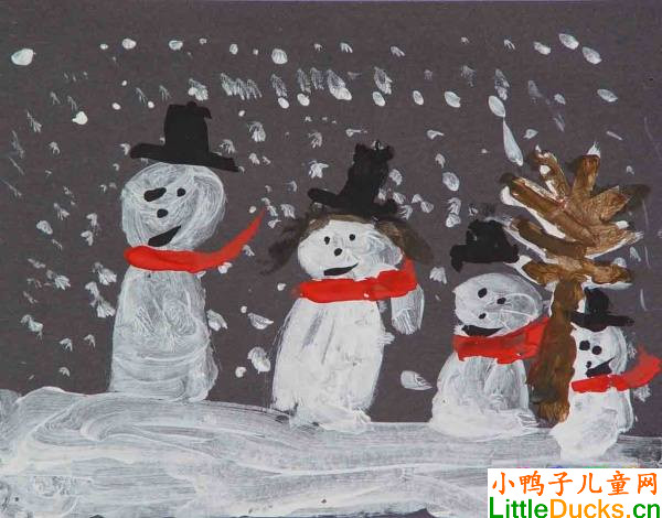 爱尔兰儿童绘画作品雪人