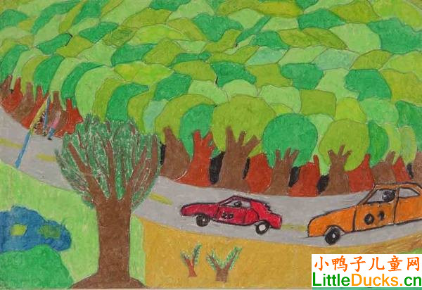 乌拉圭儿童画作品欣赏爱护森林