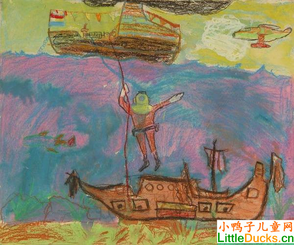 印尼儿童绘画作品潜水