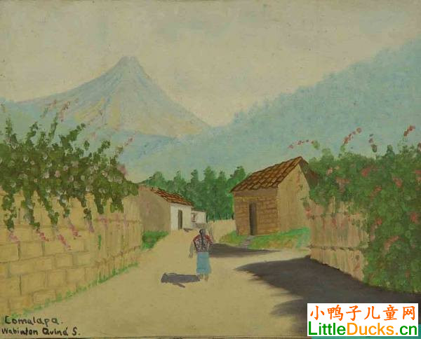 瓜地马拉儿童绘画作品Calle De Comalapa