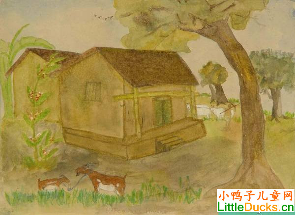 印度儿童绘画作品印度乡村