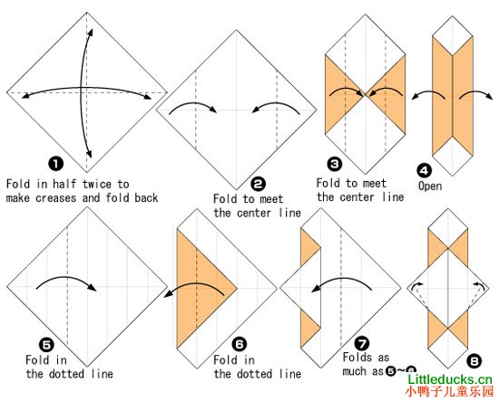 儿童折纸教程:爱心小熊的折法