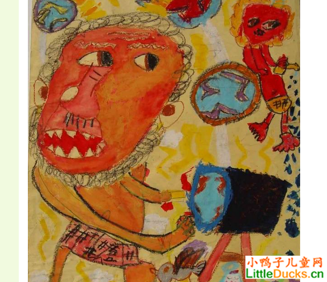 日本儿童绘画作品雷鸣之国