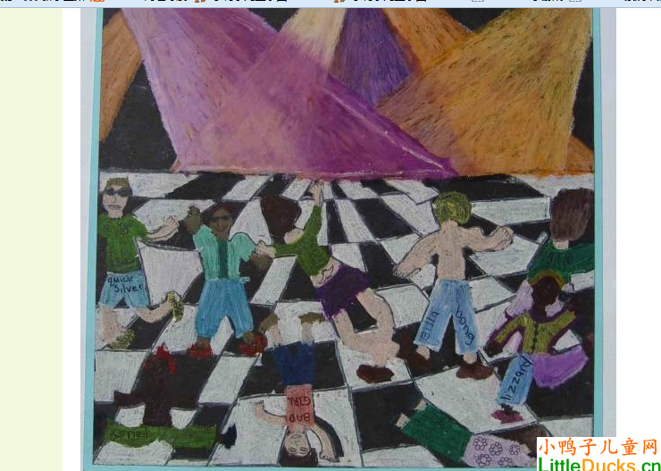 南非儿童画画图片在舞厅中跳舞