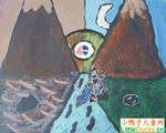 祕鲁儿童画作品欣赏生态山丘