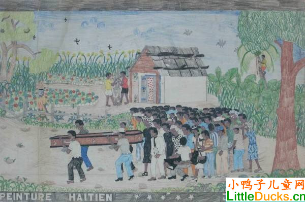 海地儿童绘画作品出殡