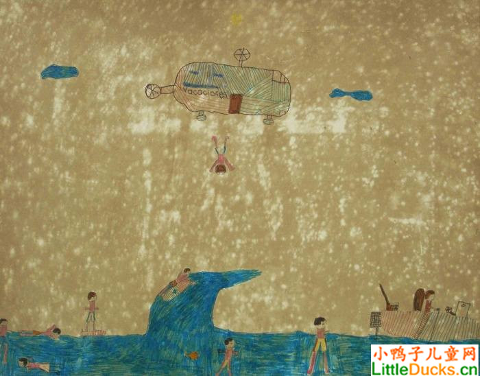 哥斯大黎加儿童画作品欣赏飞行员