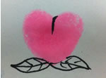 儿童创意手指画图片:粉色的水蜜桃