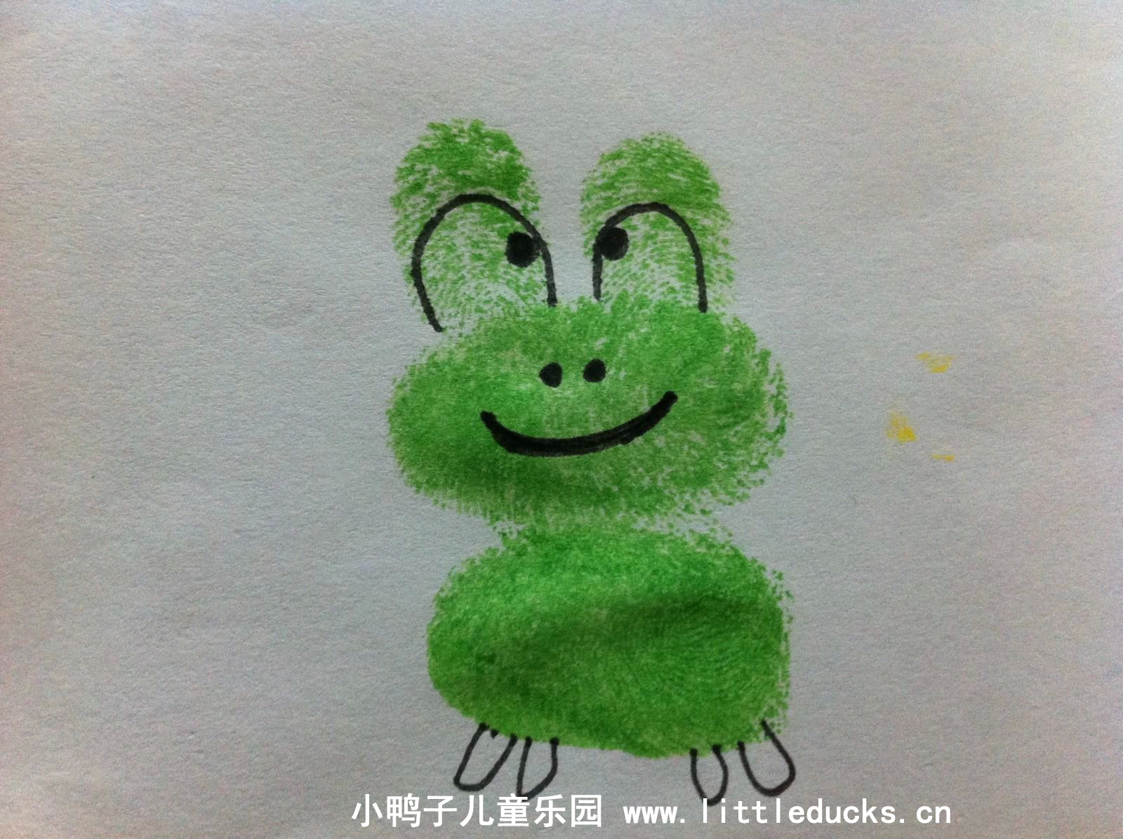 儿童创意手指画图片:调皮可爱的小青蛙