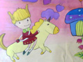 儿童画作品欣赏骑马
