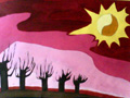 儿童画作品欣赏心中的太阳水粉画