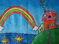 儿童画作品欣赏海边的屋