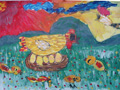 儿童画作品欣赏小鸡的出