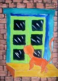 儿童画作品欣赏窗台