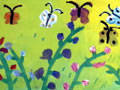 儿童画作品欣赏蝴蝶找花水粉画
