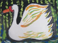 儿童画作品欣赏两只鹅水