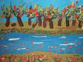 儿童画作品欣赏河边的树