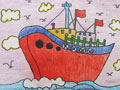 儿童画作品欣赏远航的轮