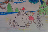 儿童绘画作品冬天景色图
