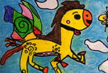 儿童绘画作品儿童绘画作品马的简易画法-可爱的