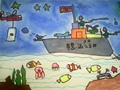 儿童绘画作品保卫钓鱼岛