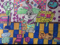 儿童绘画作品堆积木的兔
