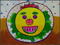 儿童绘画作品小丑水果拼盘