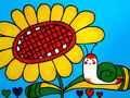 儿童绘画作品向日葵与蜗
