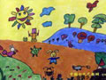 儿童绘画作品龟兔赛