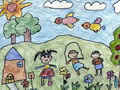 儿童绘画作品《美丽的春天》