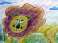 儿童绘画作品《我给狮大