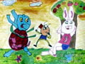 儿童绘画作品《龟兔赛跑