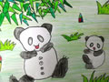 儿童绘画作品竹林里