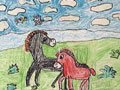 儿童绘画作品小马