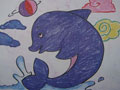 儿童绘画作品海豚