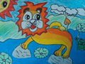 儿童绘画作品小狮子