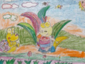 儿童绘画作品蜜蜂蜗