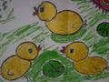儿童绘画作品快乐的小鸭