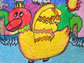 儿童绘画作品小黄鸭唱歌