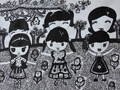 儿童画作品欣赏做早操