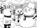 儿童画作品欣赏堆雪人