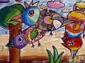 儿童画作品欣赏《鸡的梦想》