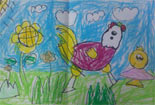 可爱铅笔画图片-公鸡